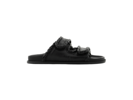 ELENA IACHI LEATHER FLAT SANDALS