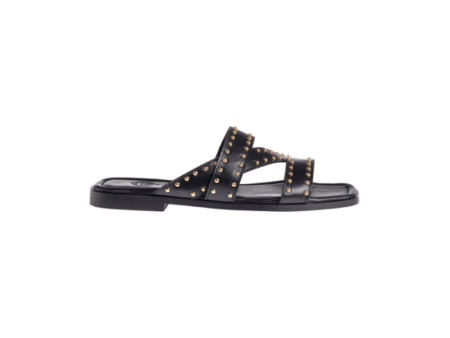 MARIETTA CHROUSALA LEATHER FLAT SANDALS