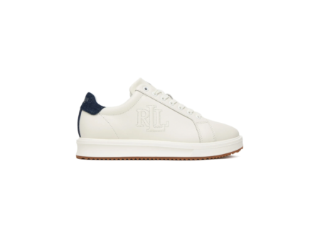 LAUREN RALPH LAUREN AINSLEY LEATHER LOW TOP LACE SNEAKERS